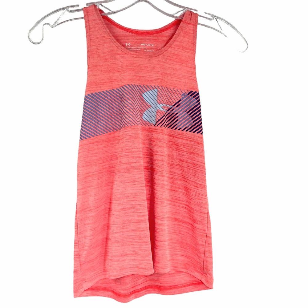Under Armour Fitted Heat Gear Logo Tank Top Size YMD